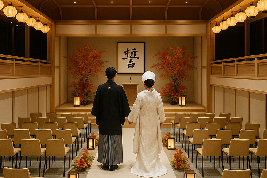 ＜和装＆洋装スタイル＞
小江戸甲府の芝居小屋「和の人前式」
＆「談露館」ランウェイパーティー
甲府がテーマのウェディング